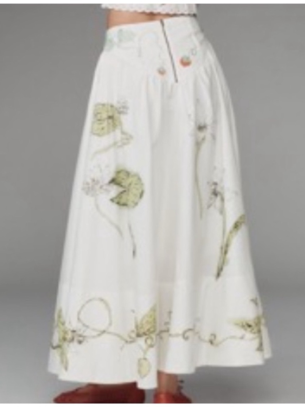 NWT Swan Gossip x Anthropologie Basque-Waist Artist Print Maxi Skirt size 6 - Picture 5 of 17